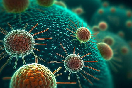 细菌病毒细胞场景图片
