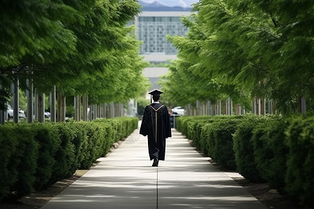 学士服毕业生的离开背景