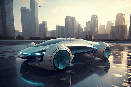 城市中未来科技炫酷汽车图片