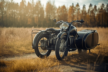 80年代农村古董摩托车背景