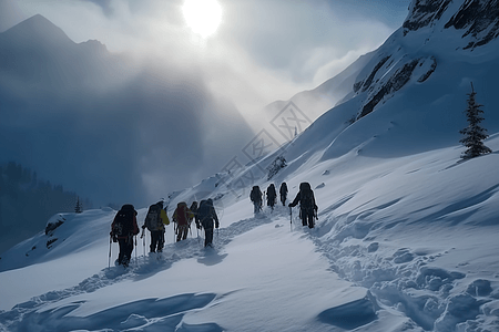 突如其来的雪崩图片