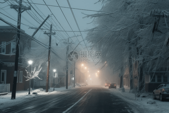 冬季凝冻的道路图片