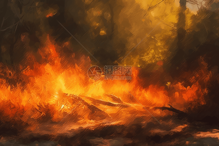 森林里的火灾图片