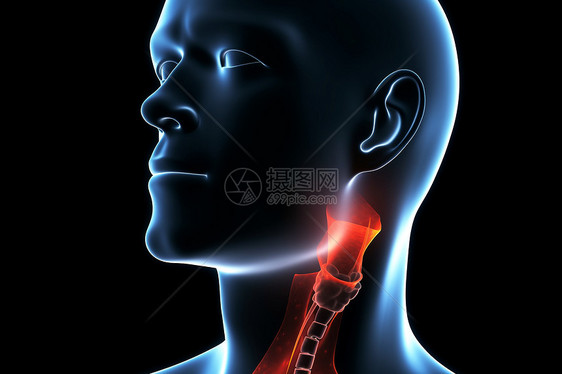 颈部喉咙痛的视图图片