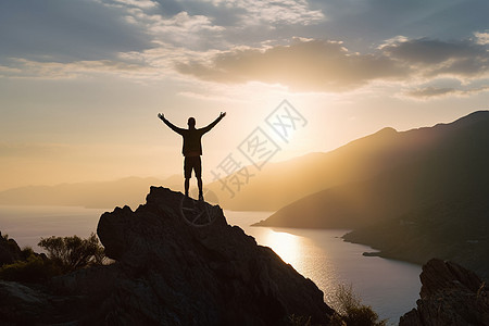 徒步旅行的男性图片