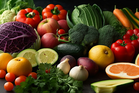 蔬菜水果素材新鲜的蔬菜水果背景