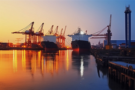 出口贸易的码头背景图片