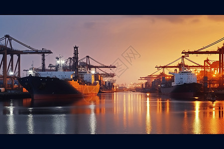 船厂与起重机的出口贸易图片