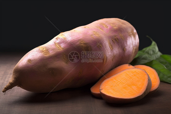 桌子上的红薯图片