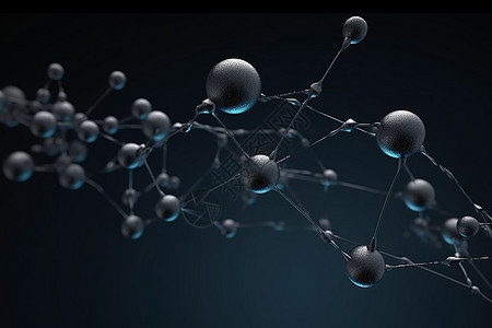 分子黑色背景科学3d渲染图片