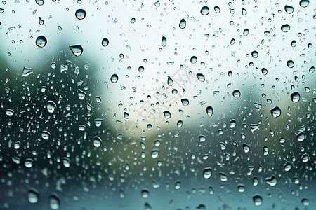 下雨天撑伞窗户上的水珠背景