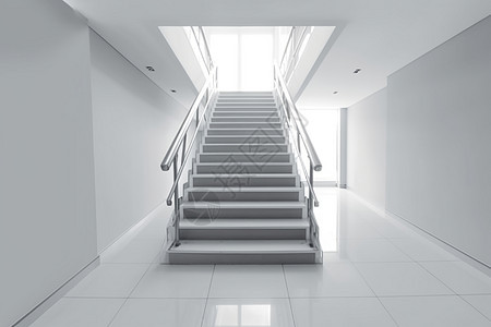 白色楼梯图片