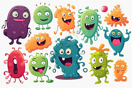 邪恶的病毒和微生物插画图片