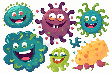病原体细菌插画图片
