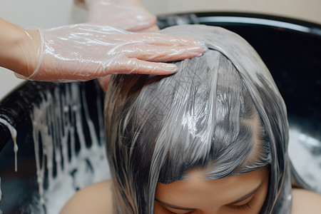 女人洗头护理图片素材