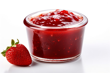 红色草莓酱图片