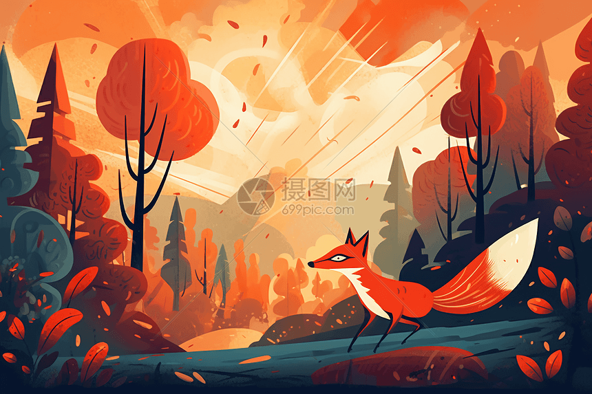 森林的卡通插图插画图片下载-正版图片600158635-摄图网