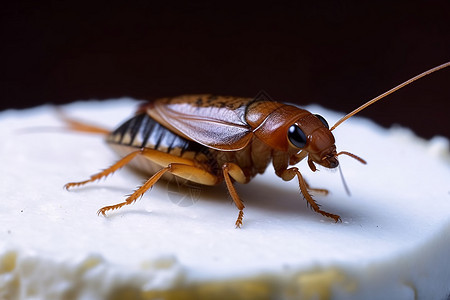 蟑螂觅食的特写镜头图片