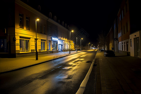 城市街道的夜景图片