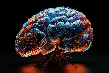 科学实验的大脑模型背景图片