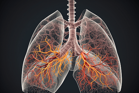 精确的呼吸系统模型背景图片