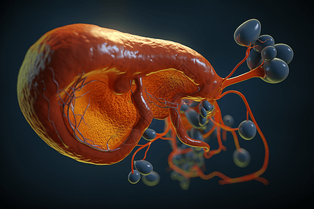 人体胆囊的3D模型图片