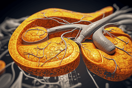 人体胰腺的3D模型图片