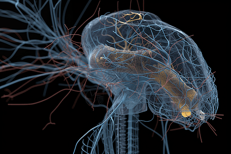 神经系统3D模型背景图片
