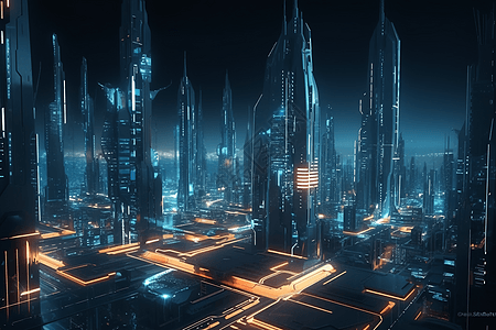 科幻未来派城市背景图片