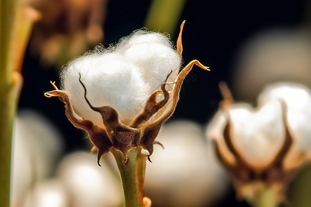 种植园棉花的特写镜头图片