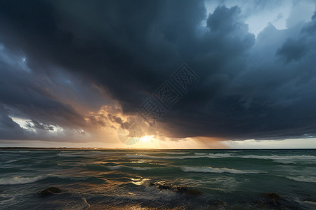 风暴下的海景图片