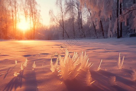 结冰的雪地图片