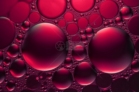 深粉色抽象气泡纹理图片