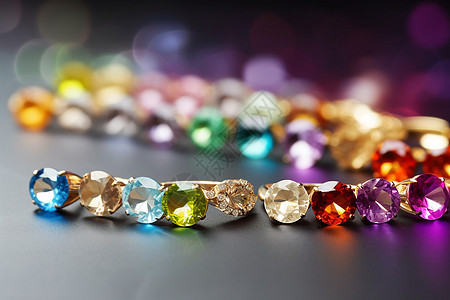 各种颜色的钻石戒指图片
