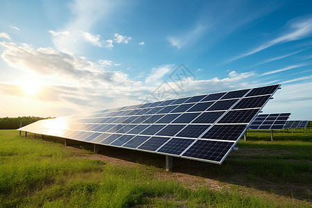 太阳能新能源太阳能光伏板发电背景