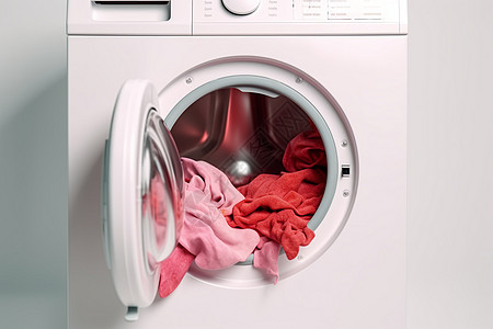 打开的洗衣机背景图片
