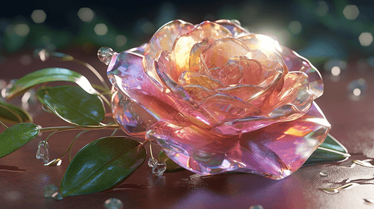 精致的水晶玫瑰背景图片