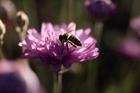 采花蜜的蜜蜂图片