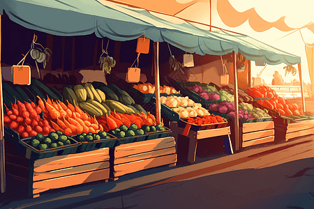 出售五颜六色蔬菜的农贸市场图片
