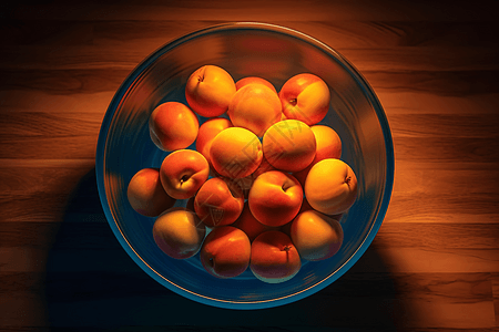 一碗新鲜美味的桃子图片