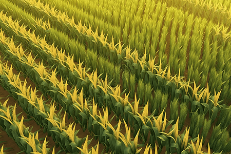 田里一排玉米秸秆图片