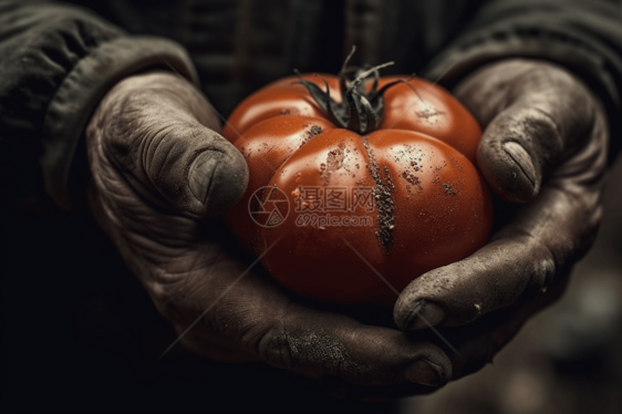 一个新鲜采摘的西红柿图片