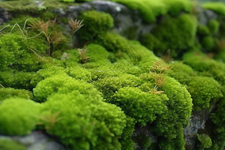 森林中的绿色苔藓图片