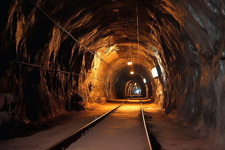 老铀矿中的黑暗隧道图片