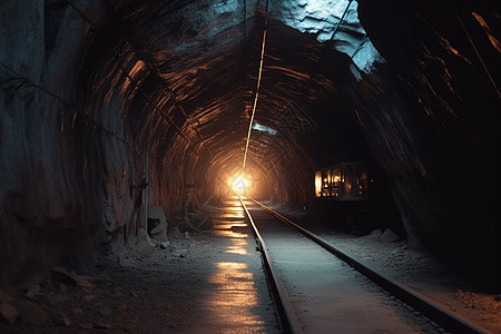 矿山中的黑暗隧道图片