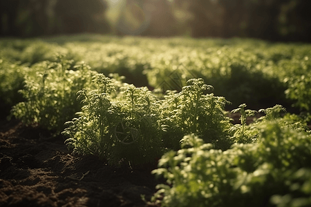 茂盛的艾草农场图片