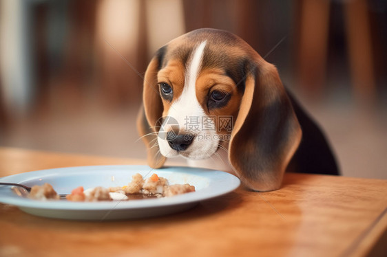 吃东西的小比格犬图片