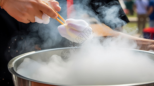 液氮饮品制作过程背景图片