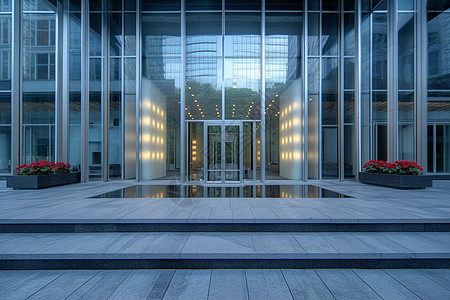 现代企业大楼入口背景图片