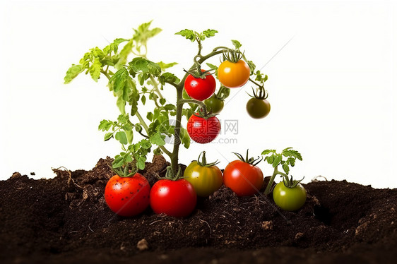 农场中的成熟的小番茄图片